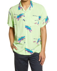 Obey Dragonfly Regular Fit Short Sleeve Button Up Camp Shirt