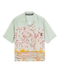 Palm Angels Lagoon Print Short Sleeved Shirt
