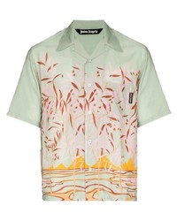 Palm Angels Lagoon Print Short Sleeved Shirt