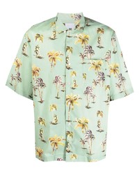 PT TORINO Palm Tree Print Cotton Shirt