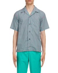 Kenzo Tiger Print Short Sleeve Button Up Camp Shirt