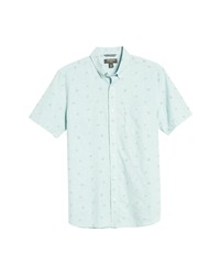 Nordstrom Trim Fit Citrus Short Sleeve Cotton Linen Shirt