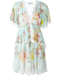 Blumarine Floral Print Layered Dress