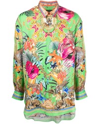 Camilla Botanical Print Silk Shirt