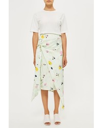 Boutique Marble Bloom Print Sash Skirt