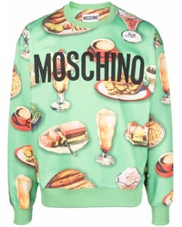 Moschino Burger Print Crew Neck Sweatshirt