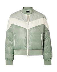 Mint Quilted Bomber Jacket