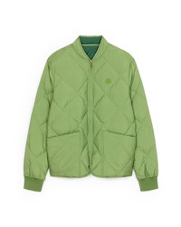 Mint Quilted Bomber Jacket