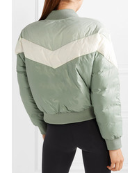 All Access Tour Color Block Quilted Shell Down Bomber Jacket