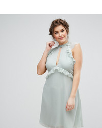 Mint Ruffle Fit and Flare Dress