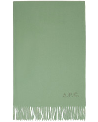 A.P.C. Green Alix Brode Scarf