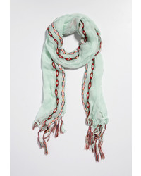 Maurices Lightweight Scarf With Ethnic Embroidery And Fringe