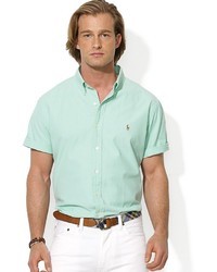 Polo Ralph Lauren Custom Short Sleeve Chambray Button Down Shirt Slim Fit
