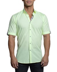 Maceoo Galileo Stripe Short Sleeve Button Up Shirt