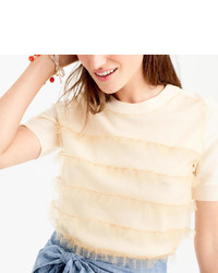J.Crew Tippi Short Sleeve Sweater With Tulle