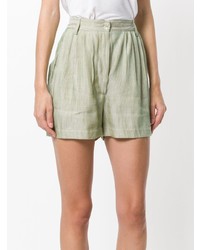 Forte Forte Cropped Pleated Mini Shorts