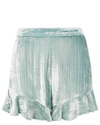 Topshop Velvet Frill Shorts