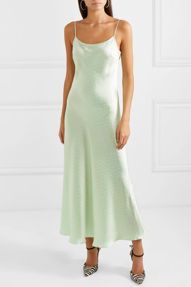 RIXO Holly Polka Dot Silk Charmeuse Jacquard Dress, $238 | NET-A-PORTER ...