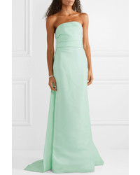 Monique Lhuillier Silk Strapless Gown