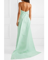 Monique Lhuillier Silk Strapless Gown