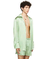Ludovic De Saint Sernin Green Silk Go To Shirt