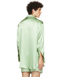 Ludovic De Saint Sernin Green Silk Go To Shirt