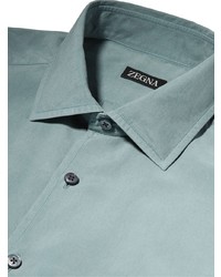 Zegna Spread Collar Silk Shirt