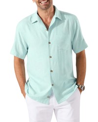 Tommy Bahama Tee Party Regular Fit Embroidered Short Sleeve Silk Button Up Shirt