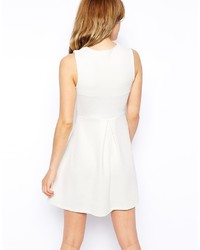 Asos Skater Dress In Texture With Bow Front