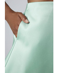 Topshop Limited Edition Mint Satin A Line Skirt
