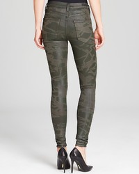Citizens of Humanity Jeans Rocket High Rise Skinny In Camo Leatherette Green