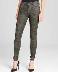 Citizens of Humanity Jeans Rocket High Rise Skinny In Camo Leatherette Green