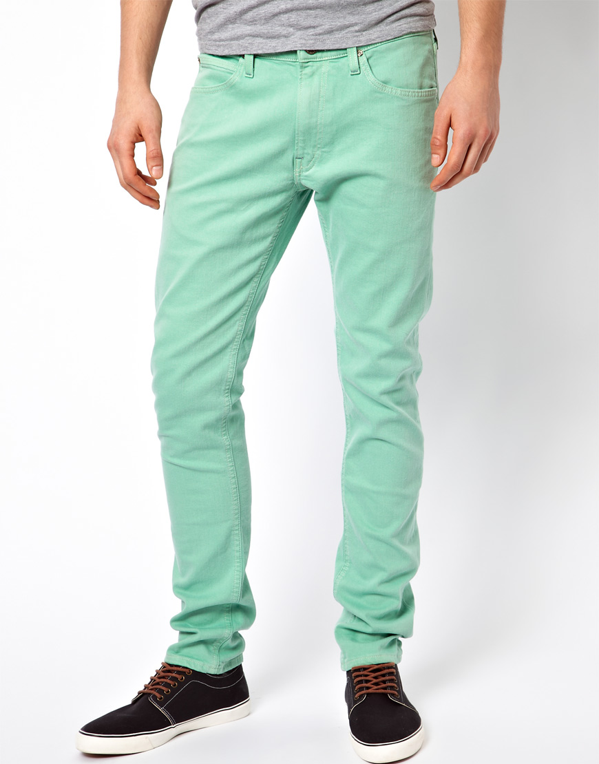 mint green jeans mens