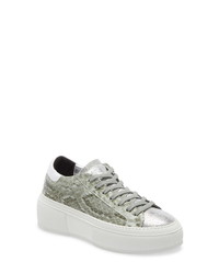 Mint Snake Leather Low Top Sneakers