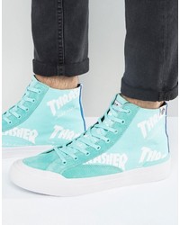 HUF X Thrasher Hi Top Sneakers With All Over Logo
