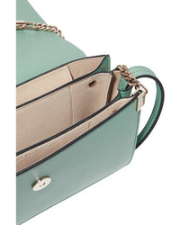 Chloé Faye Small Suede And Leather Shoulder Bag Mint