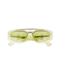 Versace 51mm Irregular Sunglasses In Transparent Light Greengreen At Nordstrom