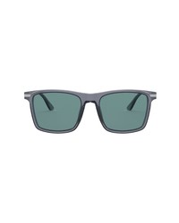 Prada 54mm Polarized Rectangular Sunglasses In Greypolarized Green At Nordstrom