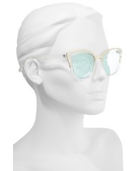 66mm Colored Cat Eye Sunglasses Clear Green