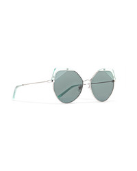 For Art's Sake Fruity Cat Eye Silver Tone And Acetate Sunglasses