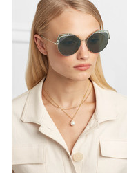 For Art's Sake Fruity Cat Eye Silver Tone And Acetate Sunglasses