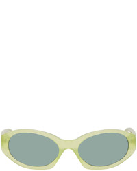 Dries Van Noten Green Linda Farrow Edition Oval Sunglasses