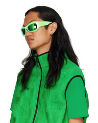 Bottega Veneta Green Oval Sunglasses