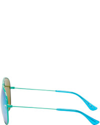 Saint Laurent Green Sl Classic 11 Surf Aviator Sunglasses