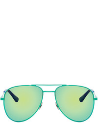 Saint Laurent Green Sl Classic 11 Surf Aviator Sunglasses