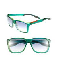 Prada Americas Cup Collection 58mm Square Sunglasses Green Blue One Size