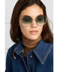 Chloé Rosie Octagon Frame Gold Tone Sunglasses