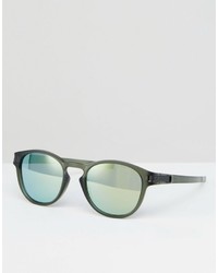 Oakley Round Latch Sunglasses With Blue Flash Lens