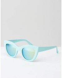 Jeepers Peepers Thick Frame Cat Eye Sunglasses In Mint