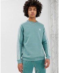 adidas Originals 3 Stripe Sweatshirt In Green